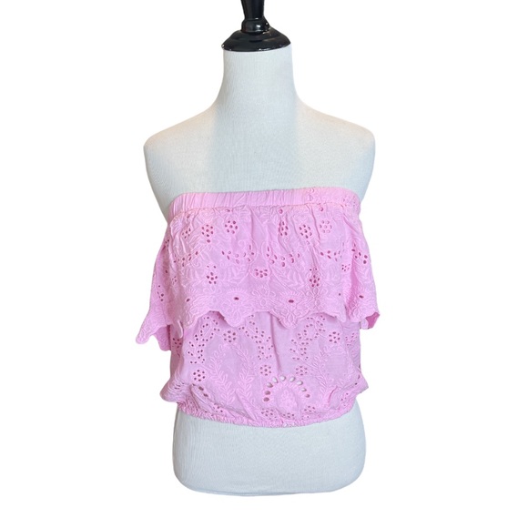 YOUNG FABULOUS AND BROKE EYELET STRAPLESS TUBE TOP **NEW** - Picture 2 of 8